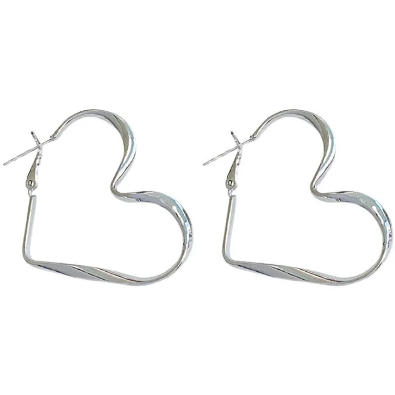 Minimalist Aesthetic Heart Earrings — view 1 Minimalist Aesthetic Heart Earrings — view 1