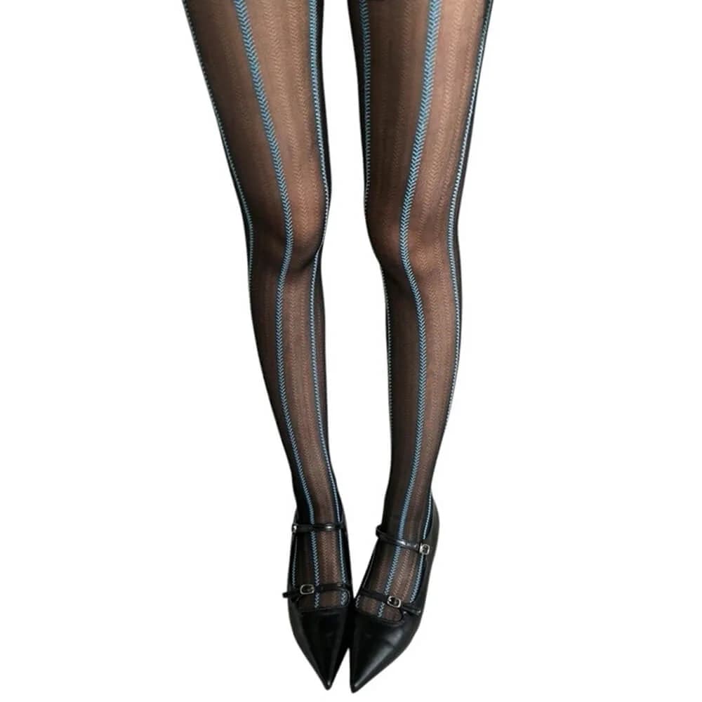 Self Made Contrast Seam Line Tights — view 1 Self Made Contrast Seam Line Tights — view 1