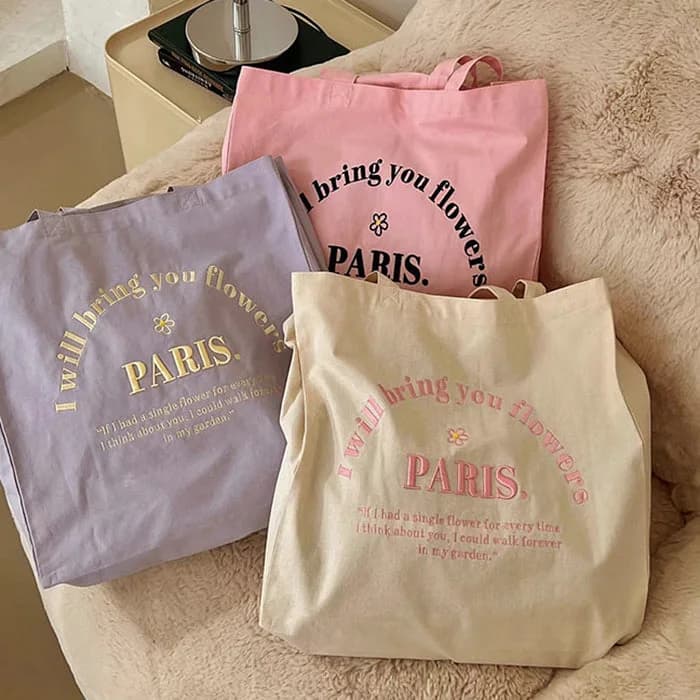 Paris Embroidered Flower Bag — view 2 Paris Embroidered Flower Bag — view 2