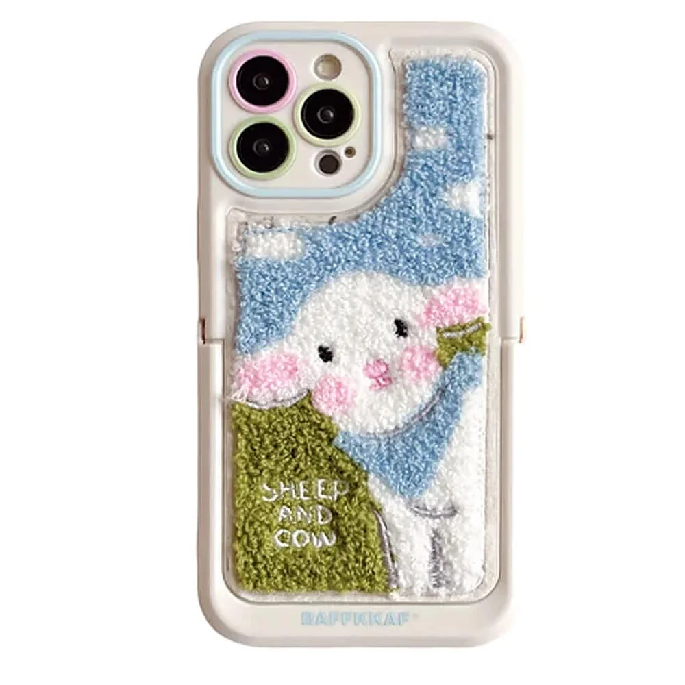 Sheep Embroidered iPhone Case — view 1 Sheep Embroidered iPhone Case — view 1