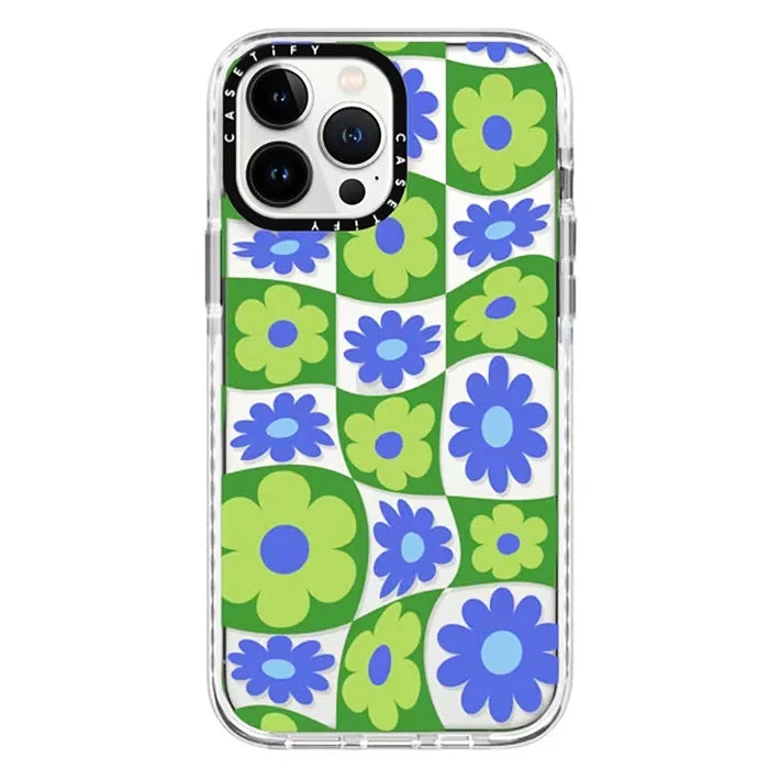 Trippy Flower Checker iPhone Case — view 1 Trippy Flower Checker iPhone Case — view 1