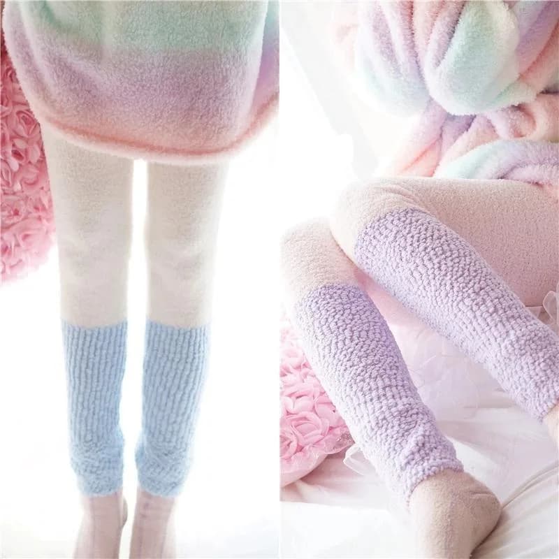 Fuzzy Pastel Long John Leggings — view 2 Fuzzy Pastel Long John Leggings — view 2