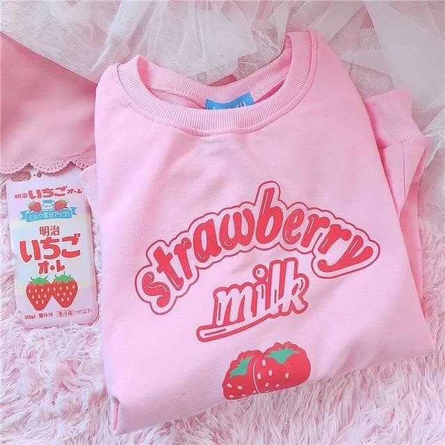 Strawberry Milk Sweatshirt — view 2 Strawberry Milk Sweatshirt — view 2
