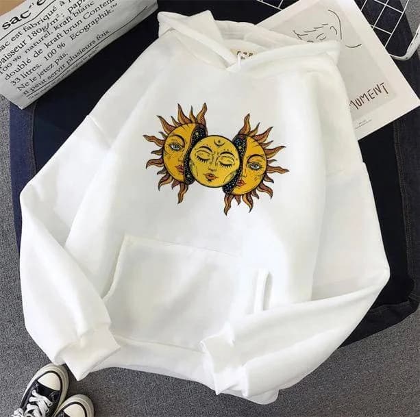 Sun Moon Face Hoodie — view 3 Sun Moon Face Hoodie — view 3