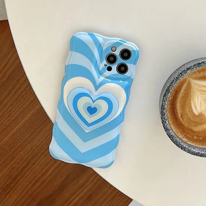 Baby Blue Heart iPhone Case — view 2 Baby Blue Heart iPhone Case — view 2