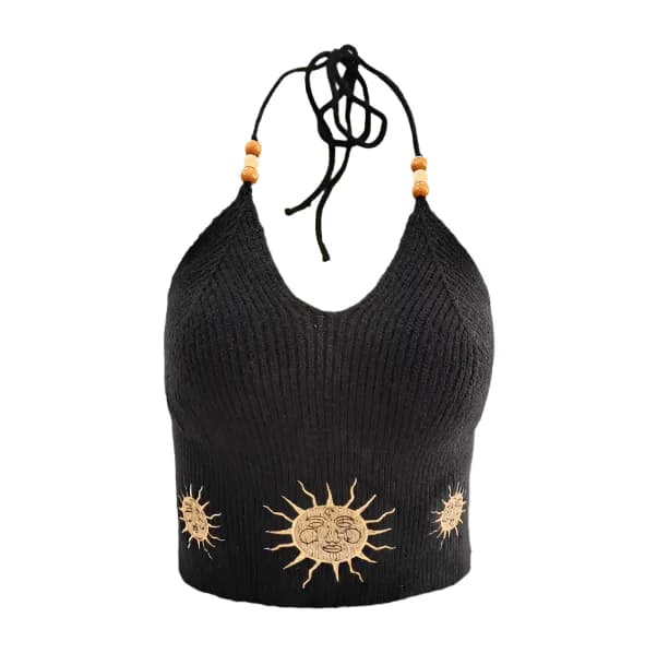 Sun Embroidery Crop Top — view 1 Sun Embroidery Crop Top — view 1