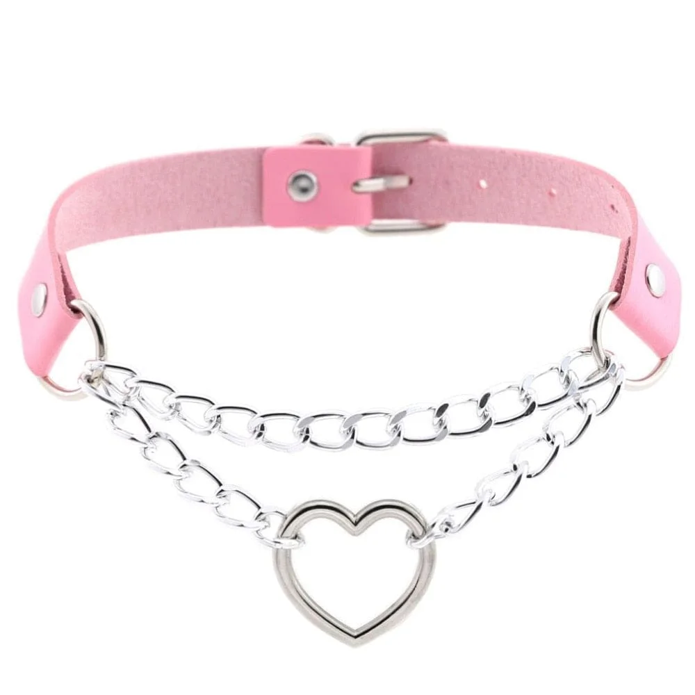 Chained Valentine Choker (15 Colors) — view 1 Chained Valentine Choker (15 Colors) — view 1
