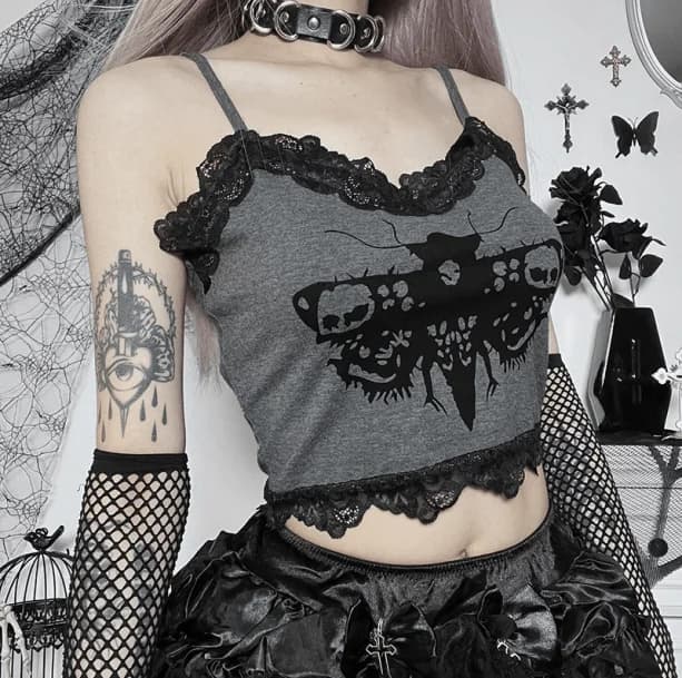 Death Moth Crop Top — view 2 Death Moth Crop Top — view 2