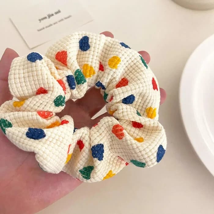 Colorful Hearts Scrunchie — view 2 Colorful Hearts Scrunchie — view 2