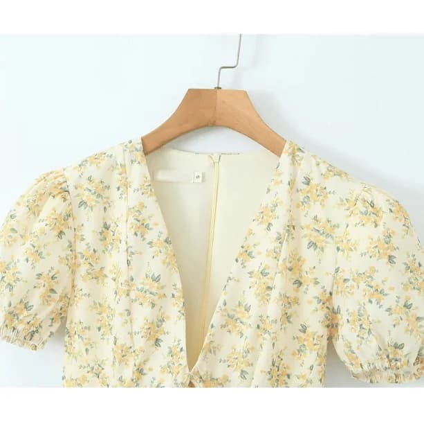 Puffy Sleeves Summer Dress — view 3 Puffy Sleeves Summer Dress — view 3