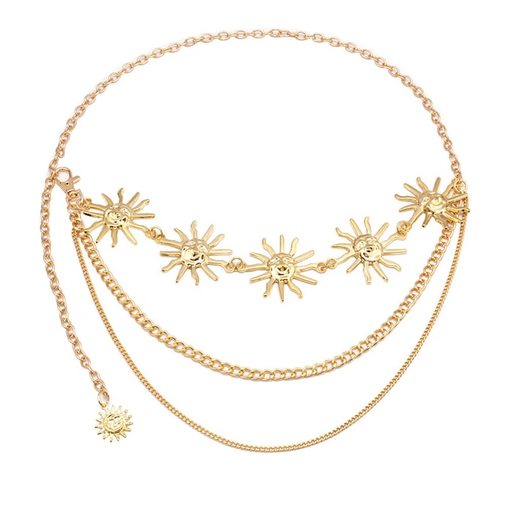 Le Soleil Layered Chain Belt — view 1 Le Soleil Layered Chain Belt — view 1