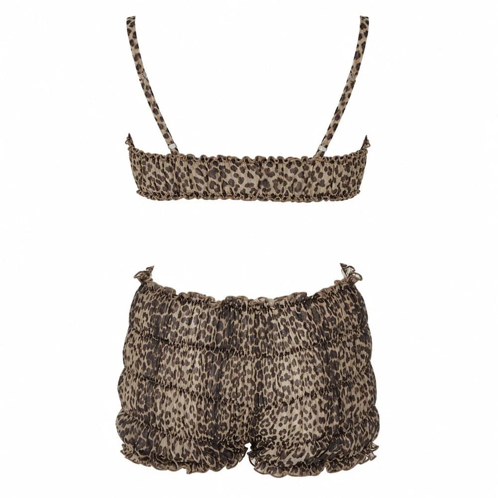 Wild Aura Leopard Print Top + Shorts Co-Ord — view 2 Wild Aura Leopard Print Top + Shorts Co-Ord — view 2