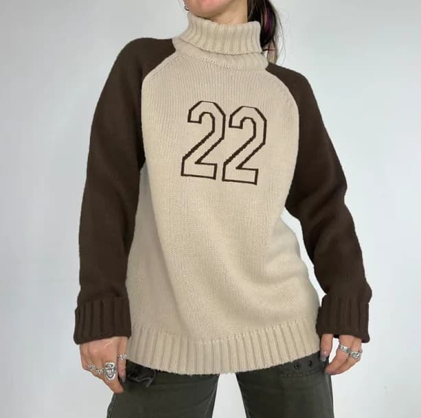 Y2K Number Turtleneck — view 2 Y2K Number Turtleneck — view 2