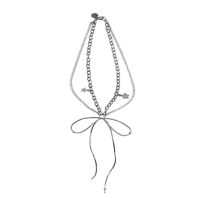 Grunge Aesthetic Metal Bow Choker — view 1 Grunge Aesthetic Metal Bow Choker — view 1
