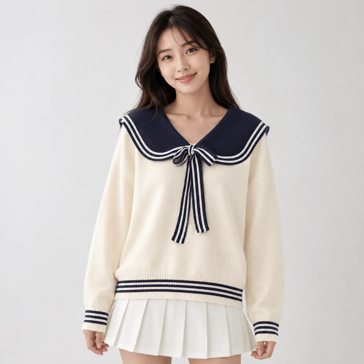 Sailor Moon Inspired Collar Long Sleeve Cardigan — view 2 Sailor Moon Inspired Collar Long Sleeve Cardigan — view 2