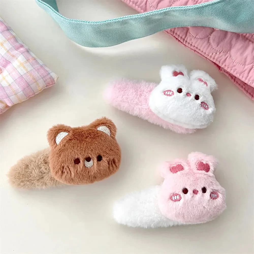 Bunny & Bear Plush Hair Clips — view 2 Bunny & Bear Plush Hair Clips — view 2