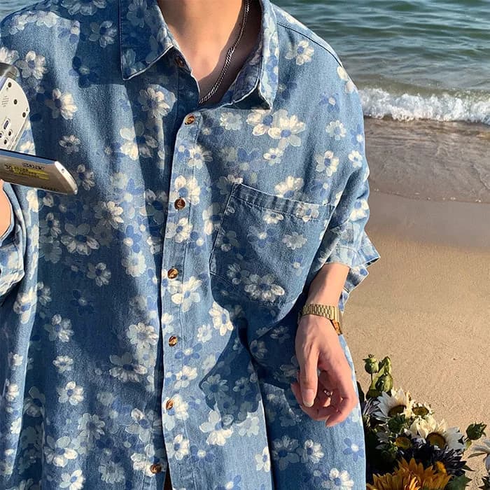 Forget-me-Not Denim Shirt — view 2 Forget-me-Not Denim Shirt — view 2