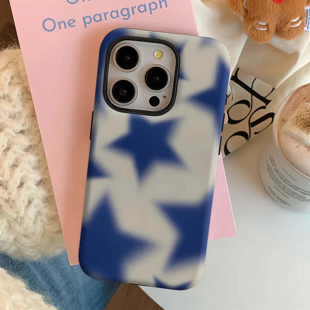 Blue Star Print Y2K iPhone Case — view 2 Blue Star Print Y2K iPhone Case — view 2