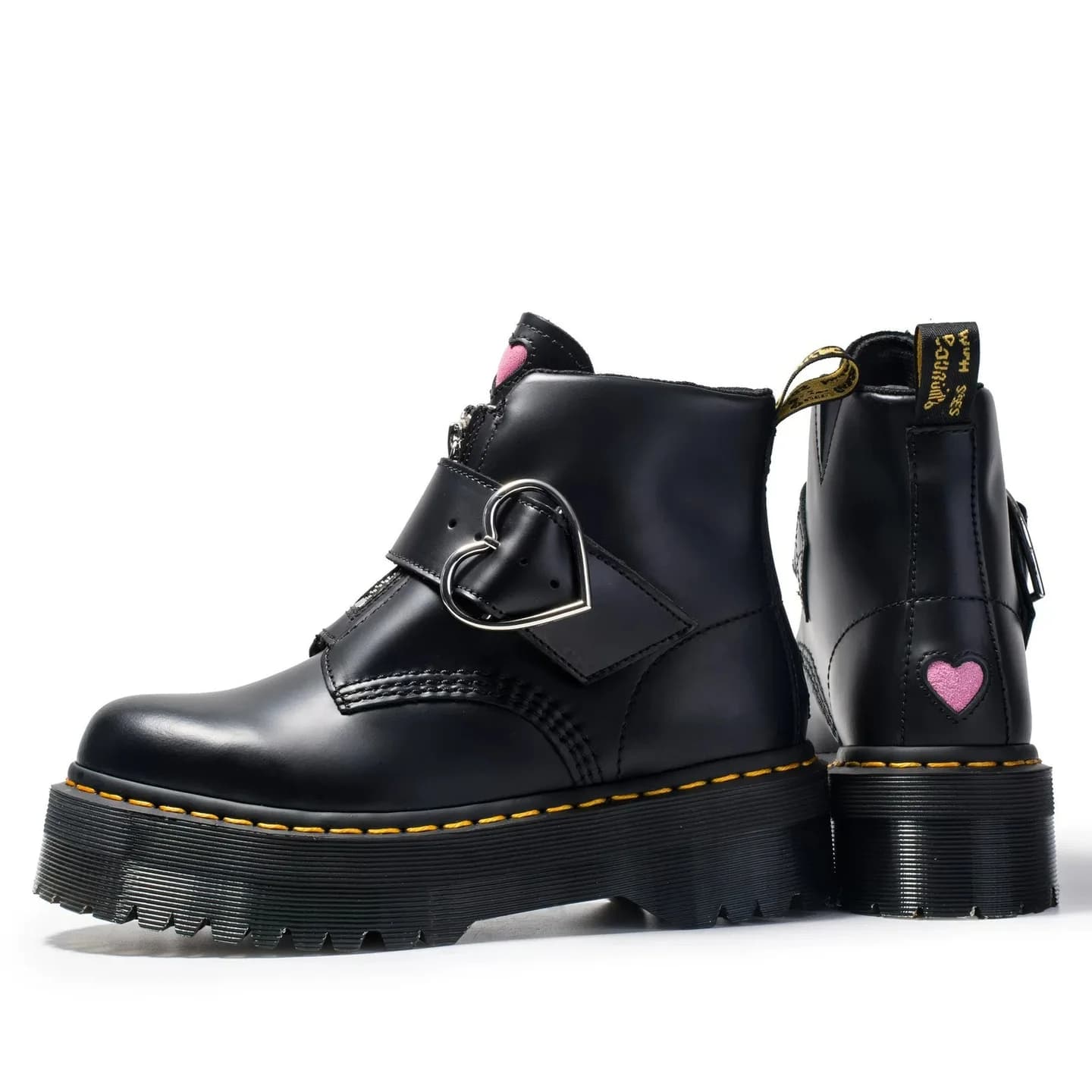 Heart Buckle Platform Boots — view 2 Heart Buckle Platform Boots — view 2