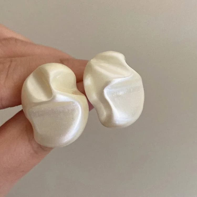 French Girl Big Pearl Earrings — view 2 French Girl Big Pearl Earrings — view 2