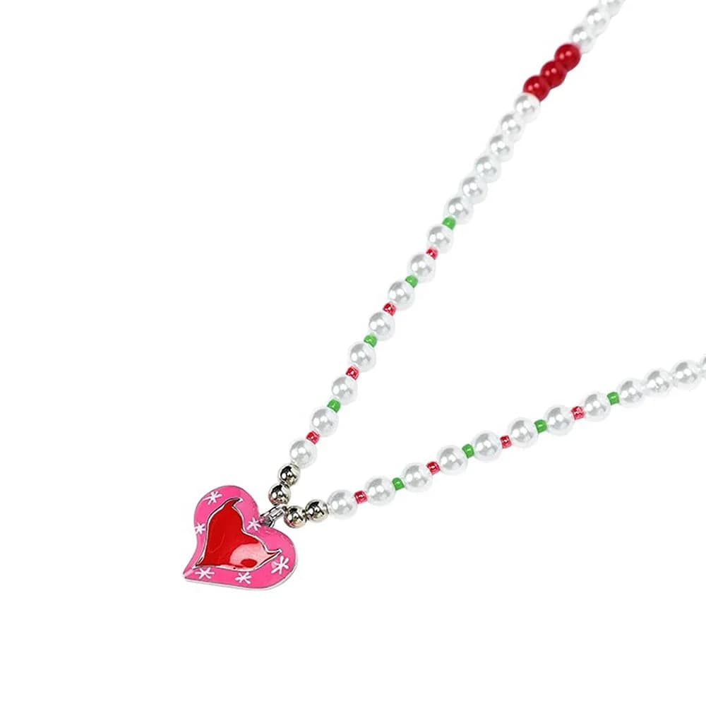 Secret Crush Heart Beaded Necklace — view 2 Secret Crush Heart Beaded Necklace — view 2