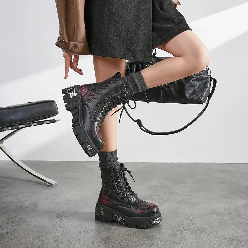 Goth Chunky Platform Boots — view 2 Goth Chunky Platform Boots — view 2
