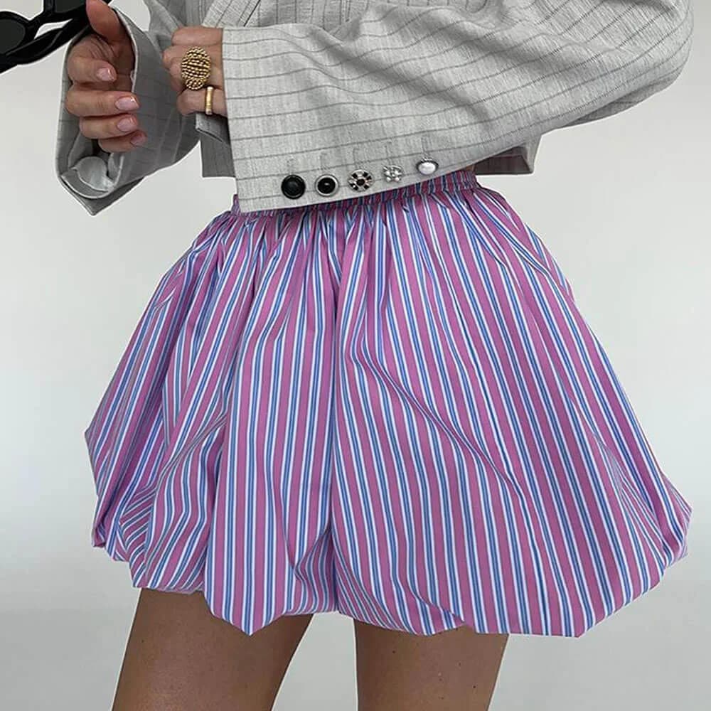 Pinstripe Balloon Skirt — view 1 Pinstripe Balloon Skirt — view 1