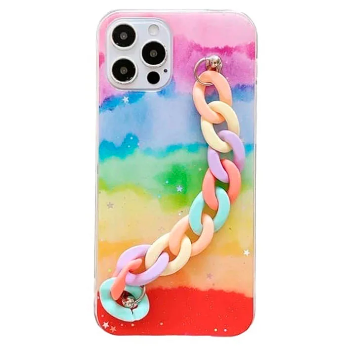 Pastel Rainbow Chain iPhone Case — view 1 Pastel Rainbow Chain iPhone Case — view 1