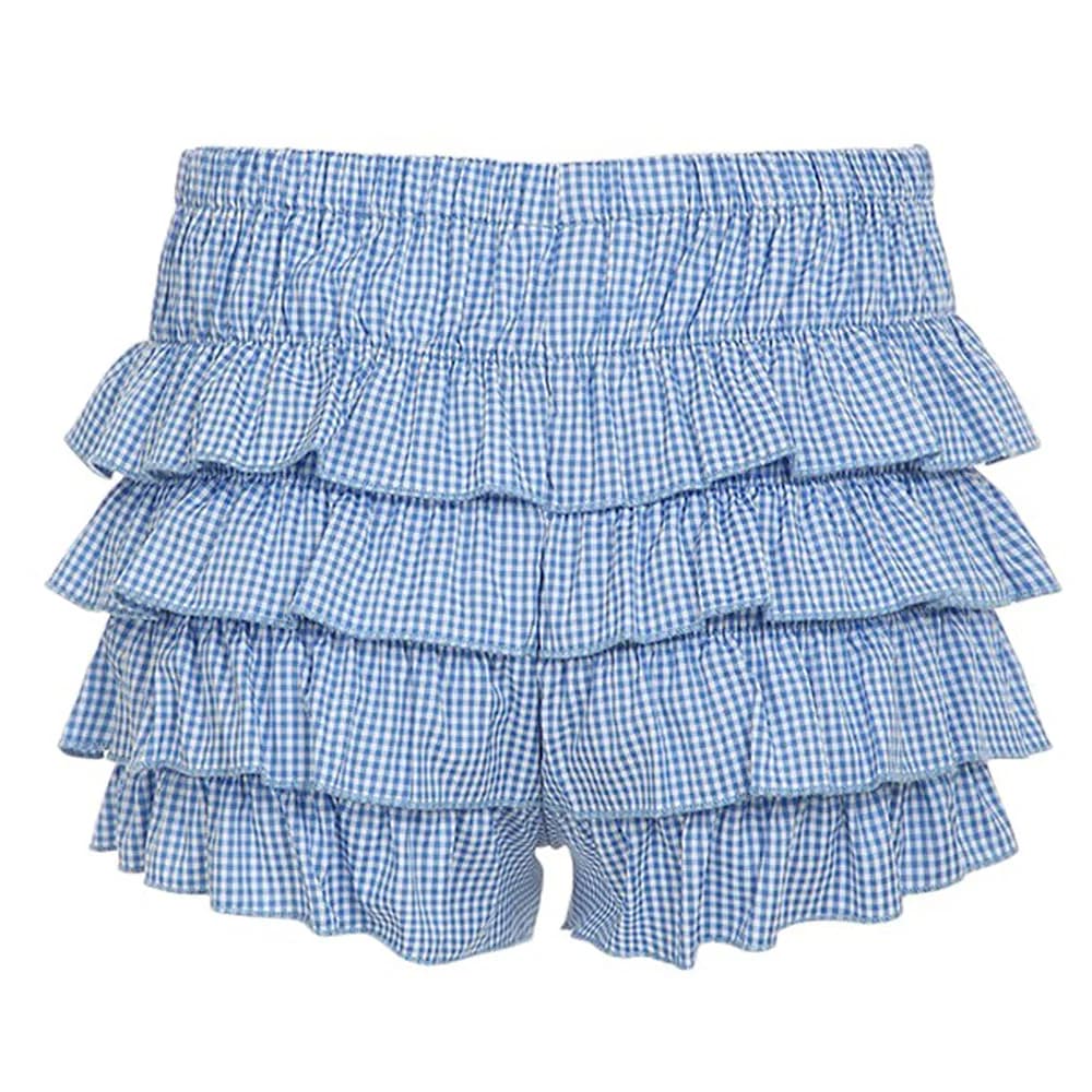 Coquette Ruffle Layered Gingham Shorts — view 2 Coquette Ruffle Layered Gingham Shorts — view 2