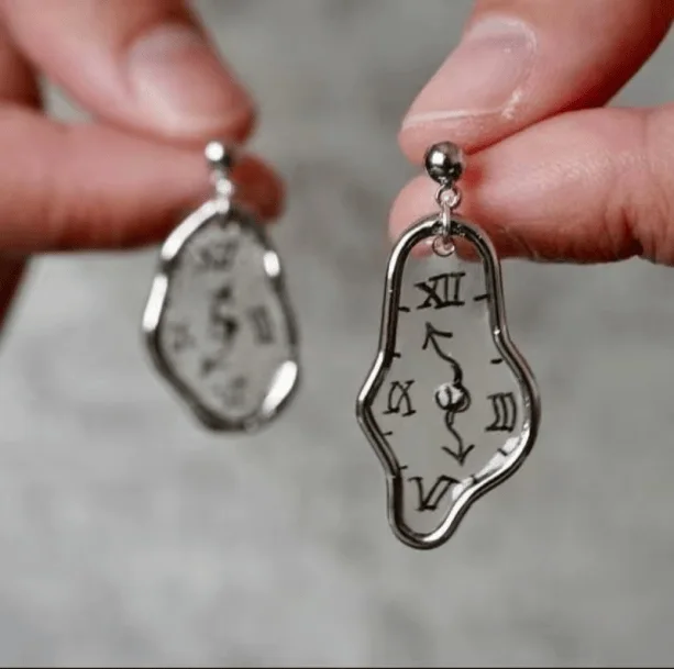Melting Clock Earrings — view 2 Melting Clock Earrings — view 2