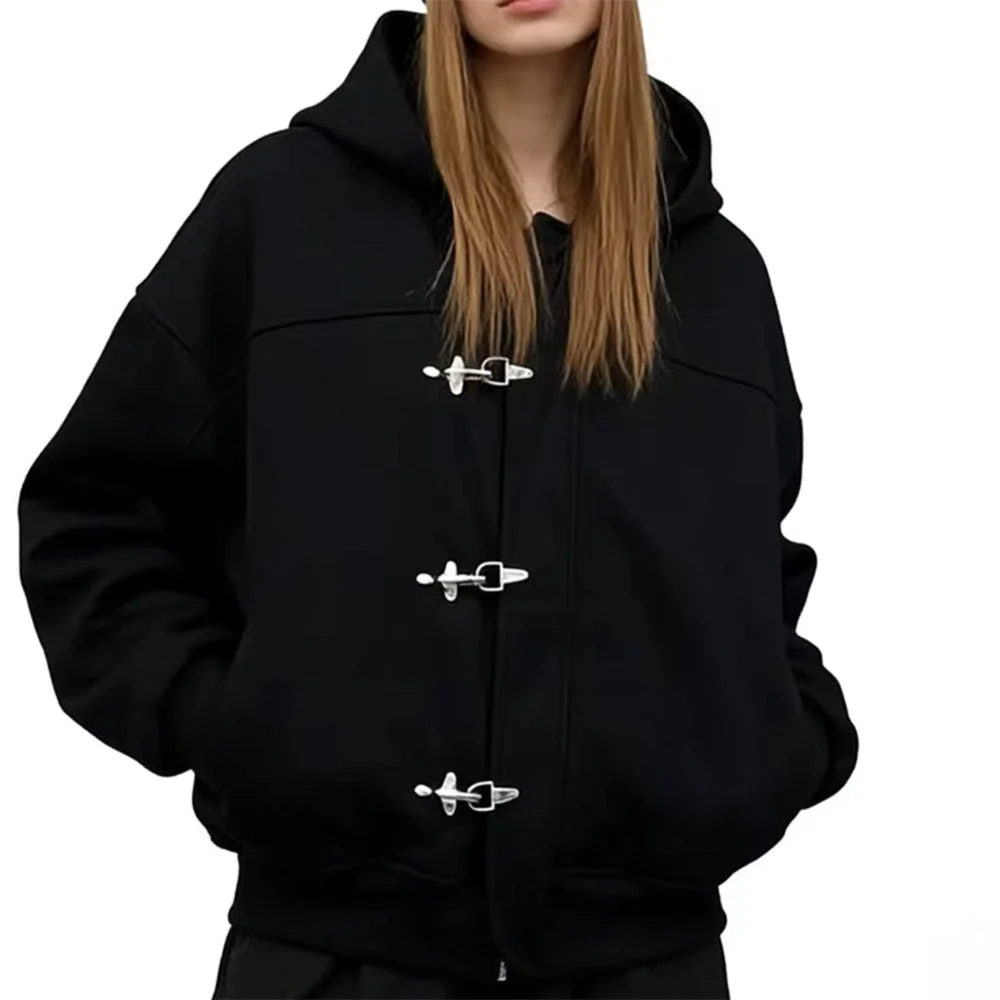The Problem Child Metal Clasp Zip-Up Hoodie — view 2 The Problem Child Metal Clasp Zip-Up Hoodie — view 2