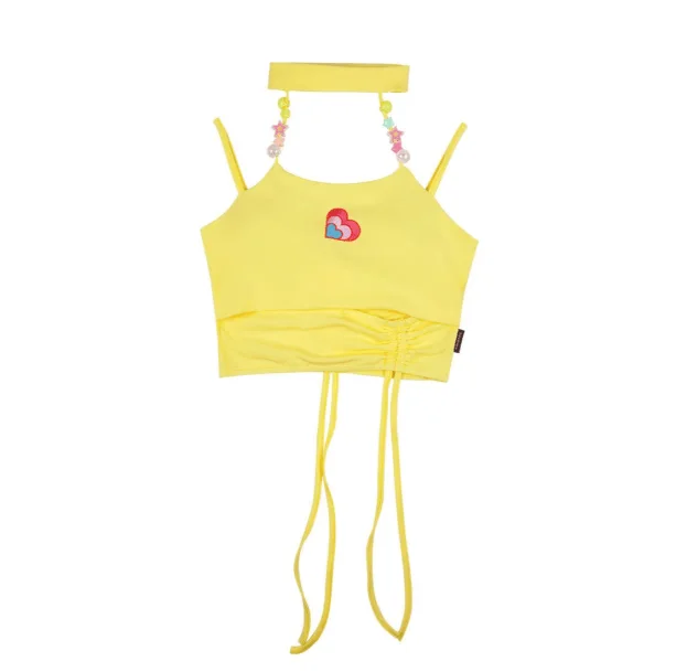 Yellow Y2K Crop Top — view 1 Yellow Y2K Crop Top — view 1