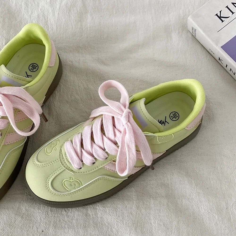 Apple on Toe Green Sneakers — view 3 Apple on Toe Green Sneakers — view 3