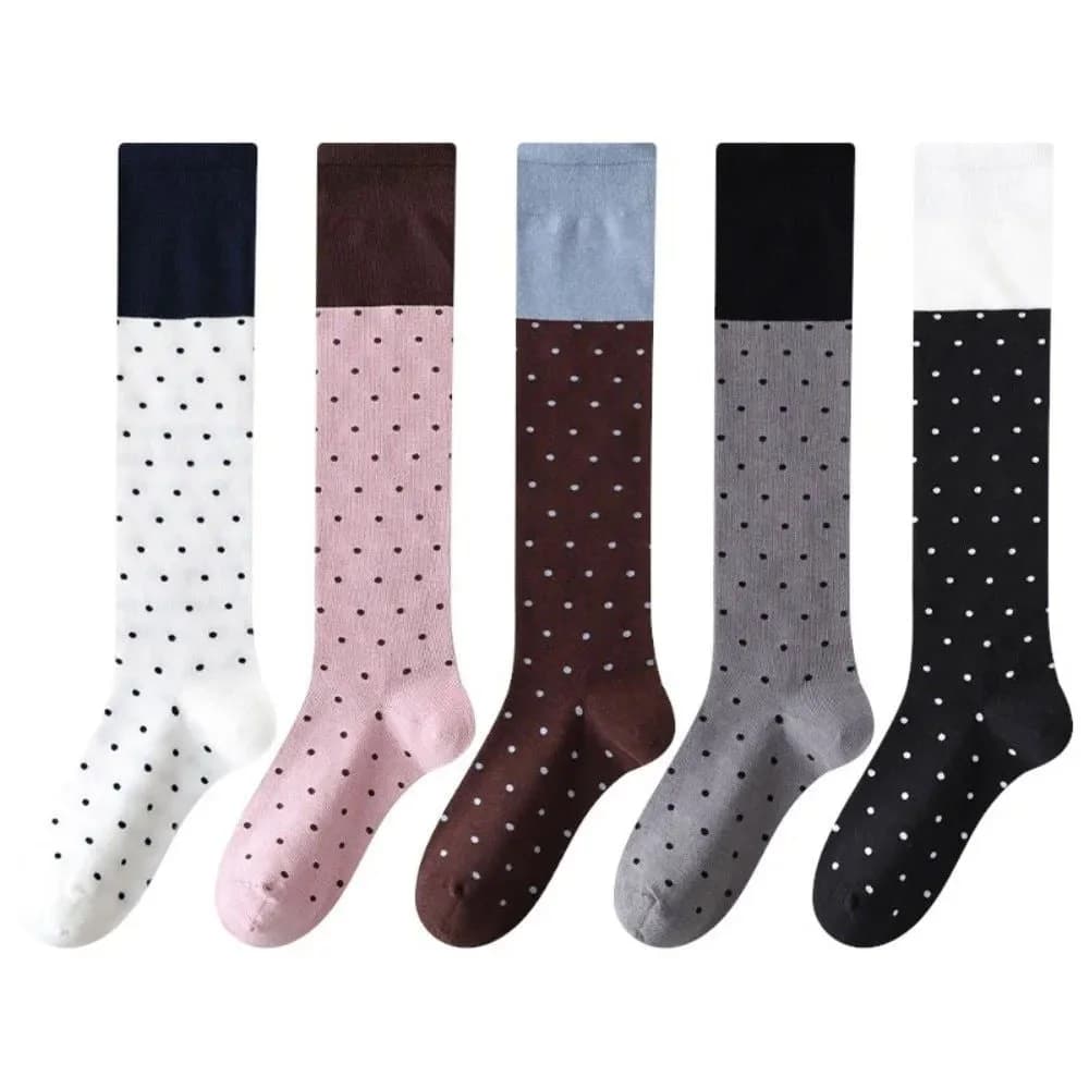 Preppy Polka Dot Knee High Socks — view 1 Preppy Polka Dot Knee High Socks — view 1