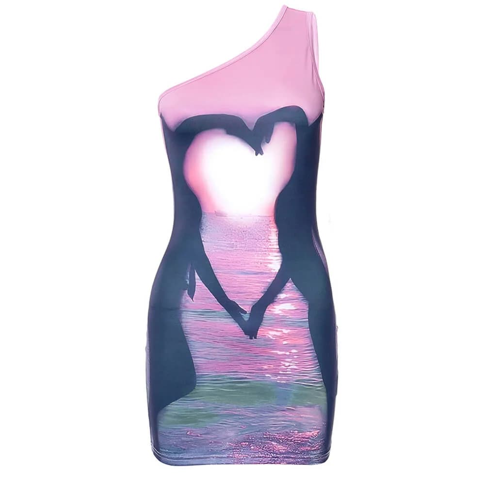 Y2K Lovers at Sunset Mini Dress — view 1 Y2K Lovers at Sunset Mini Dress — view 1