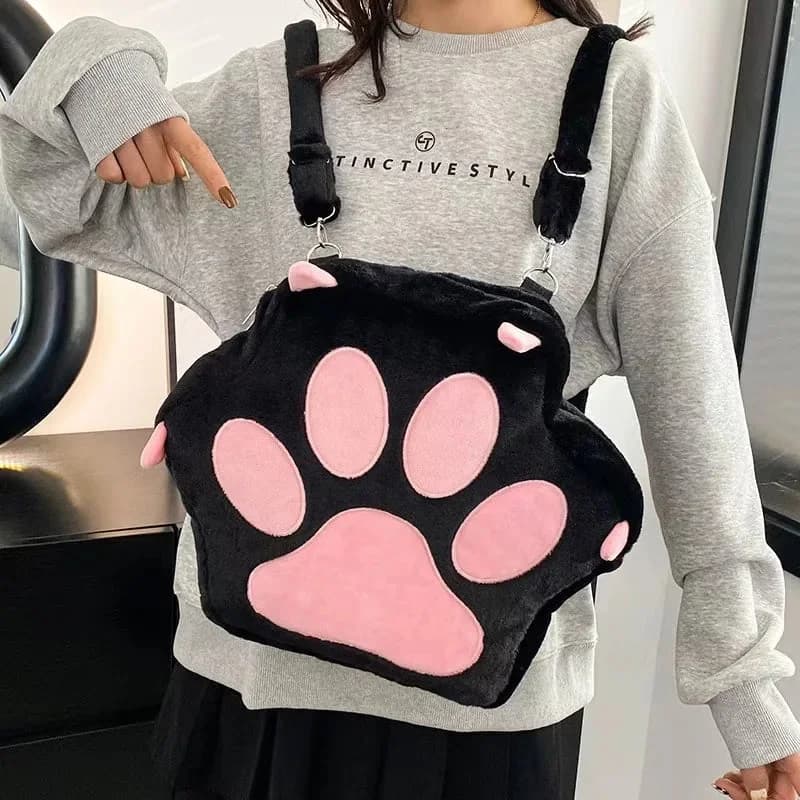 Plush Cat Paw Backpack & Shoulder Bag — view 2 Plush Cat Paw Backpack & Shoulder Bag — view 2