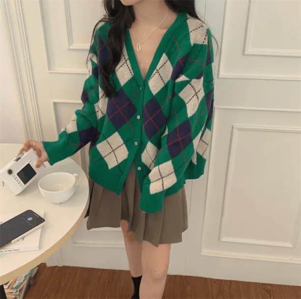 Green Academia Sweater — view 3 Green Academia Sweater — view 3