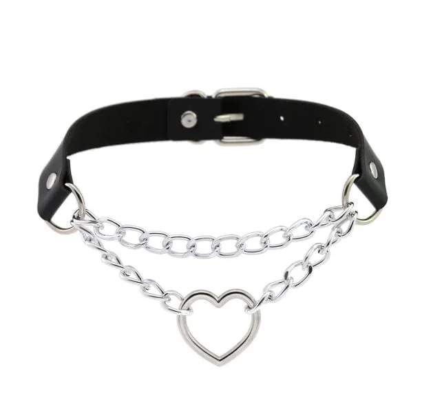 Metal Heart Choker — view 2 Metal Heart Choker — view 2