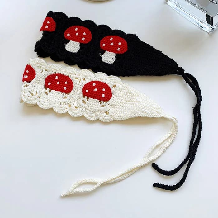 Mushroom Crochet Headband — view 2 Mushroom Crochet Headband — view 2