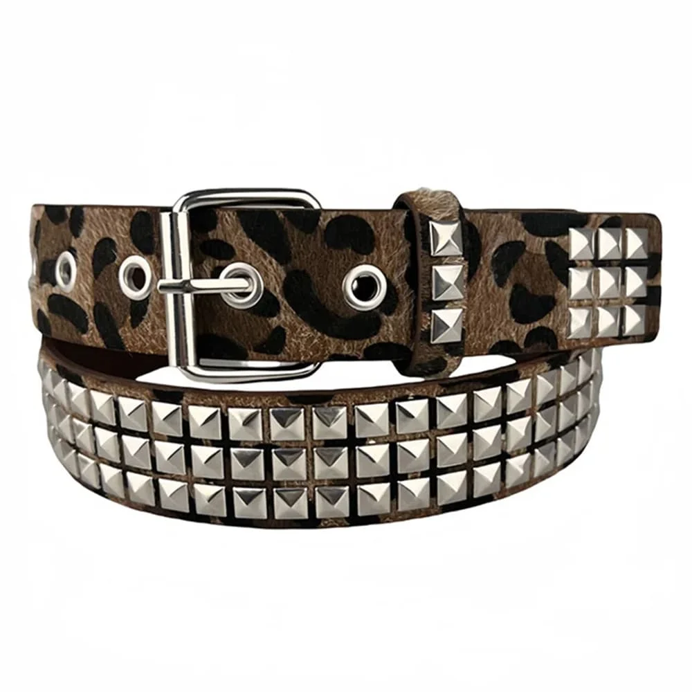2000s Leopard Studded Belt — view 2 2000s Leopard Studded Belt — view 2