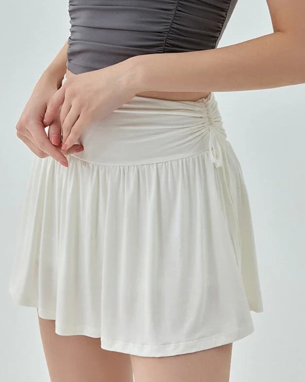 French Sun Tennis Skirt in White — view 3 French Sun Tennis Skirt in White — view 3