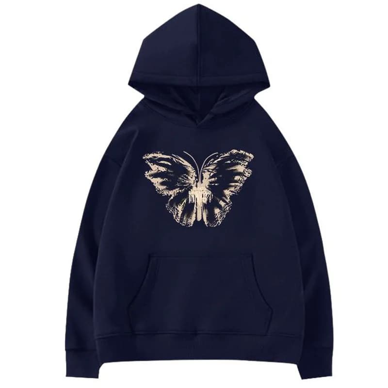 Butterfly Print Aesthetic Hoodie — view 3 Butterfly Print Aesthetic Hoodie — view 3
