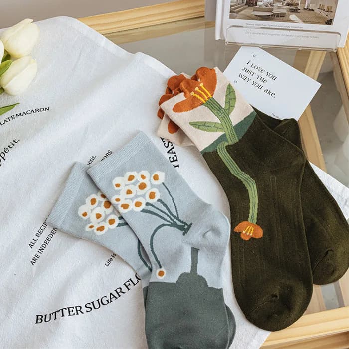 Aesthetic Flower Socks — view 3 Aesthetic Flower Socks — view 3