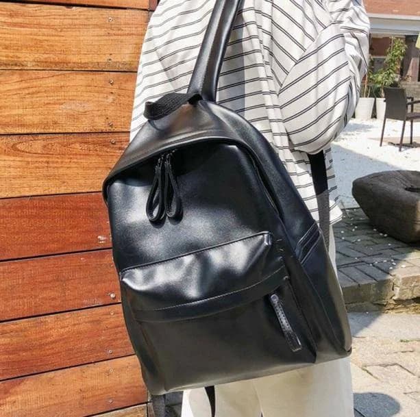 Vegan Leather 90s Style Backpack — view 2 Vegan Leather 90s Style Backpack — view 2