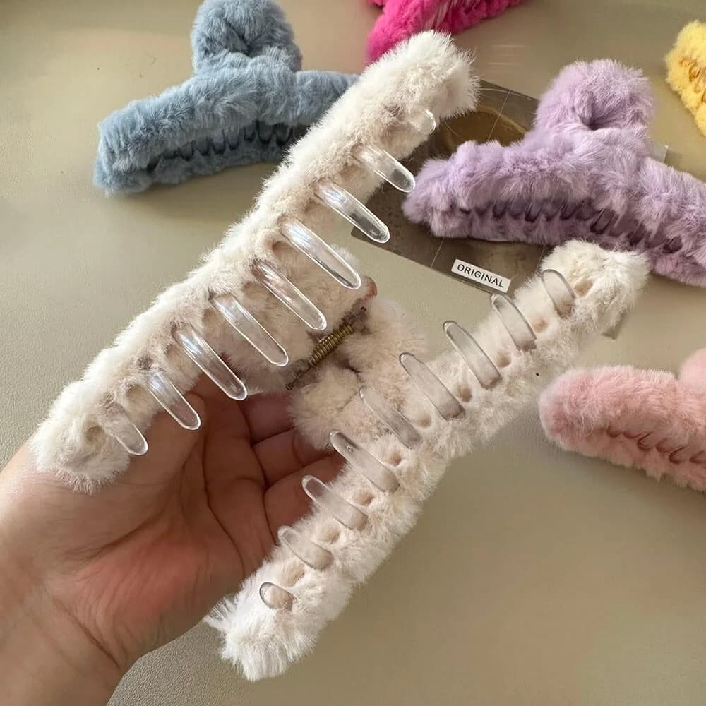 Soft Girl Plush Hair Claw — view 3 Soft Girl Plush Hair Claw — view 3
