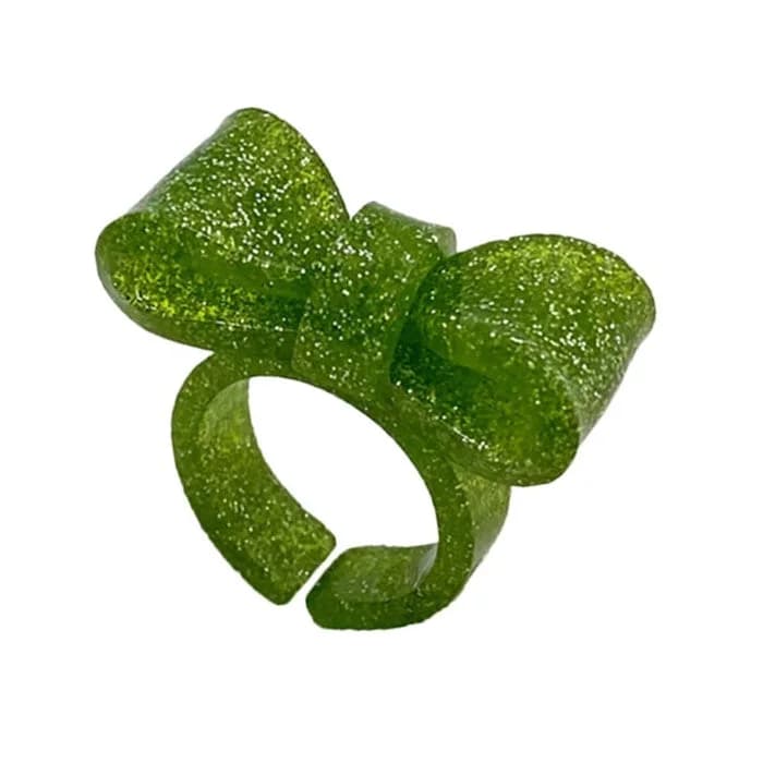 Y2K Glitter Bow Ring — view 2 Y2K Glitter Bow Ring — view 2