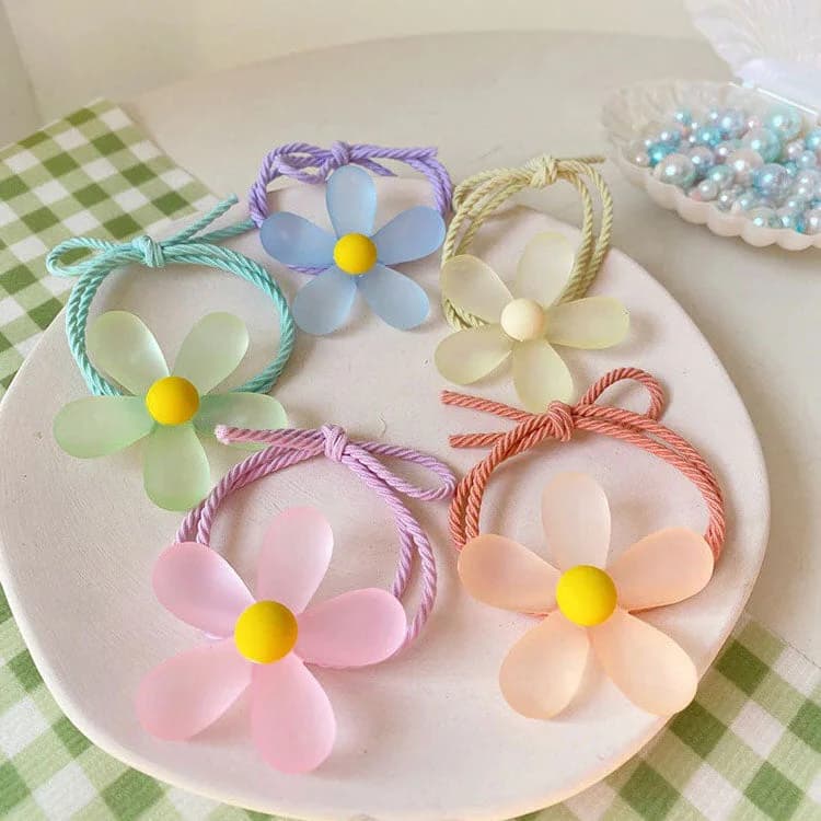 Danish Pastel Flower Hair Tie Set — view 1 Danish Pastel Flower Hair Tie Set — view 1