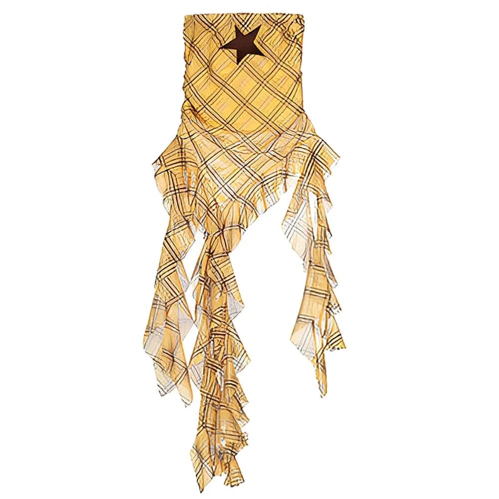 Teen Spirit Star Plaid Bandeau Top — view 2 Teen Spirit Star Plaid Bandeau Top — view 2