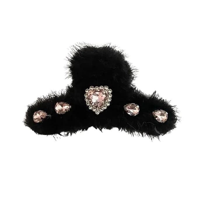 Fuzzy Rhinestone Hair Claw — view 1 Fuzzy Rhinestone Hair Claw — view 1