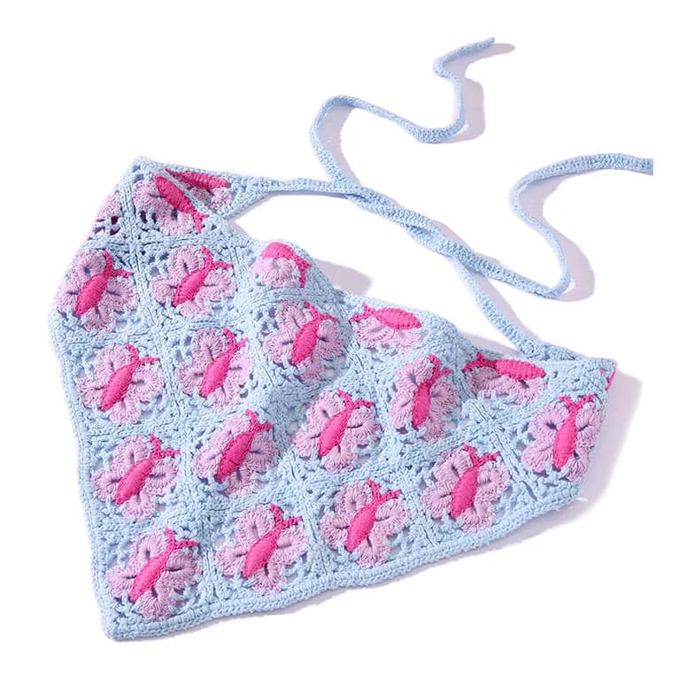 Butterfly Crochet Hair Scarf — view 1 Butterfly Crochet Hair Scarf — view 1